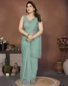 Bollywood Embroidered Organza Saree for Women 