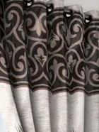 Polyester Door Curtains, 7 Feet, Brown, Set Of 2