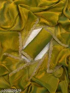 Georgette Embroidered Saree For Women, Yellow