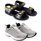 Combo of Sports Shoes with Sandals for Men (Multicolor, 6) (Set of 2)