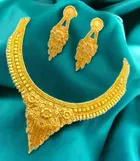 Alloy Choker Necklace with Earrings for Women 