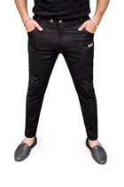 Polycotton Trousers for Men, Black 