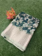 Chiffon Printed Saree for Women (Green, 6.3 m)