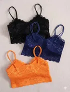 Cotton Solid Padded Bras for Women, Multicolour, Pack of 3 