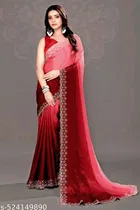 Poly Silk Embellished Saree for Women 