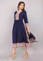 Naira Cut Rayon Embroidered Kurti for Women 