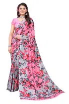 Women Georgette Printed Saree With Unstitched Blouse 
