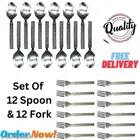 Stainless Steel 12 Pcs Spoons with 12 Pcs Forks 
