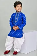 NFC Creation Boys Kurta Sets (Bundi 240_Blue_Pyjama_16, 4-5 Years)