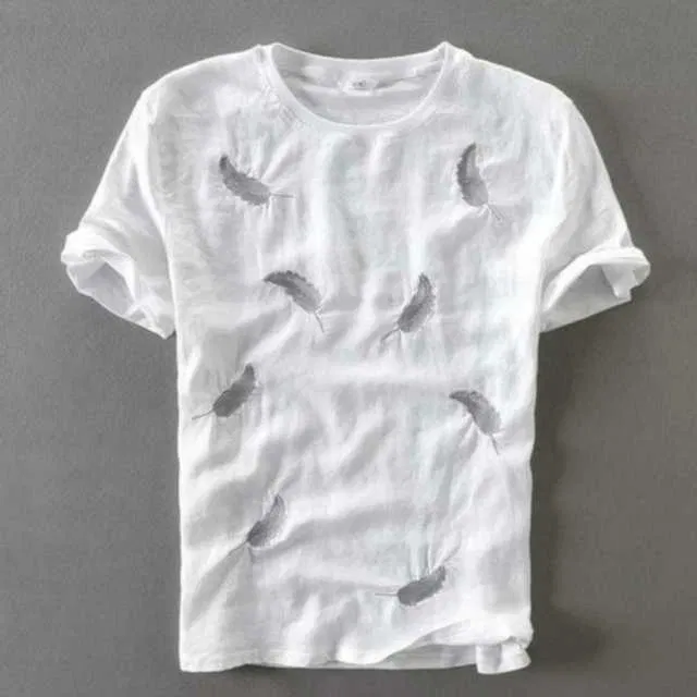 Best Hot Selling Cotton Blend Half Sleeves T-Shirt For Men (White, L) (R-47)