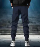 Polyblend Printed Trackpants for Men, Grey & Navy Blue, Pack of 2 