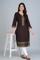 Rayon Printed Kurti for Women 