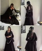 Organza Solid Lehenga Choli with Dupatta for Women 