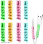 Silicon USB Cable Protector (Multicolor, Pack of 10)