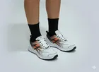 Men's Running Shoes in White, Orange & Grey Pattren 