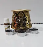 Metal Decorative Electric Moroccan-Style Oil Burner with Oil 