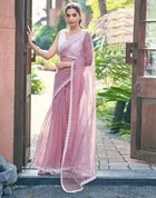 Net Embellished Saree for Women 