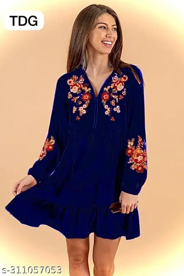 Full Sleeves Top for Women (Navy Blue, XL)