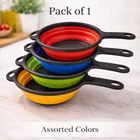 Kitchen Foldable Silicone Strainer Colanders, Collapsible Colanders with Handles, Space-Saver Folding Strainer Colander for Draining Pasta, Vegetable 