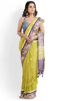 Silk Solid Saree for Women 