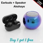 Wireless Bluetooth Speaker + Earbuds With Charging Case, 5.4 Bluetooth Version ,BLACK, 