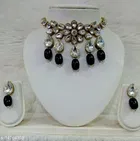 Beautiful Kundan Necklace Set for Women & Girls, Black