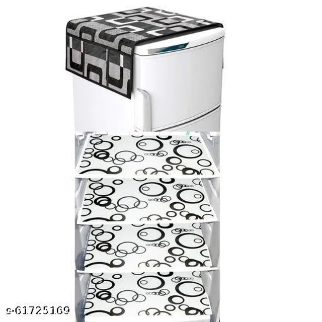 Fridge Cover Set (Black, Set of 5)