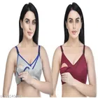 Polycotton Feeding Bra for Women (Assorted, 32C) (Pack of 2)
