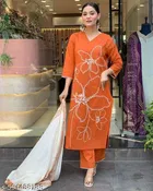 Jute Cotton Kurta Set for Women 