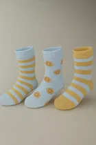 Cotton Spandex Ankle Length Socks for Kids (Multicolor, Pack of 3)