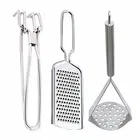 Oc9 स्टेनलेस स्टील चीज़ ग्रेटर & यूटिलिटी पकड़ & पोटैटो मेशर फॉर किचन टूल सेट 