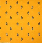 Poly Cotton Elastic Fitted Bedsheet with 2 Pillow Cover Floral Yellow & Leaf Cream Print Pack of 2