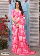 Georgette Printed Saree for Women 