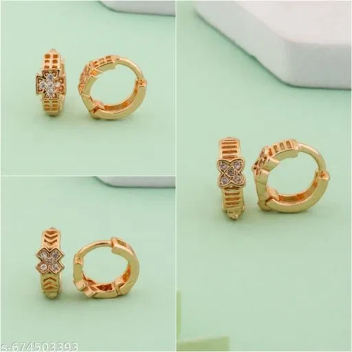 Gold-Plated Earrings/Studs/Bali Combo For Women'S/Girls