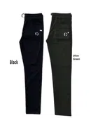 Polyester Solid Trousers for Men (Pack of 2) (Black & Green , S)