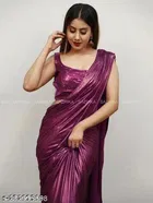 Lycra Solid Saree for Women 