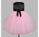 Net Solid Frock for Girls 