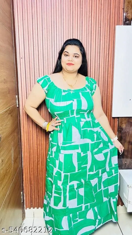 Elegant Gown for Women (Green, XXL)