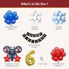 Super Man Theme 1st Birthday Balloon Decoration Kit For Kids, Multicolor, Pack Of 48