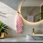 Safina Hand & Bath Towel Set Pack of 2 Chevron Pink