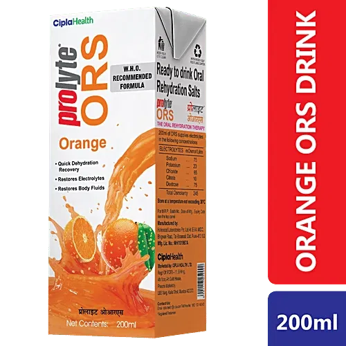 Prolyte ORS Orange Liquid, 200 ml Tetra Pak
