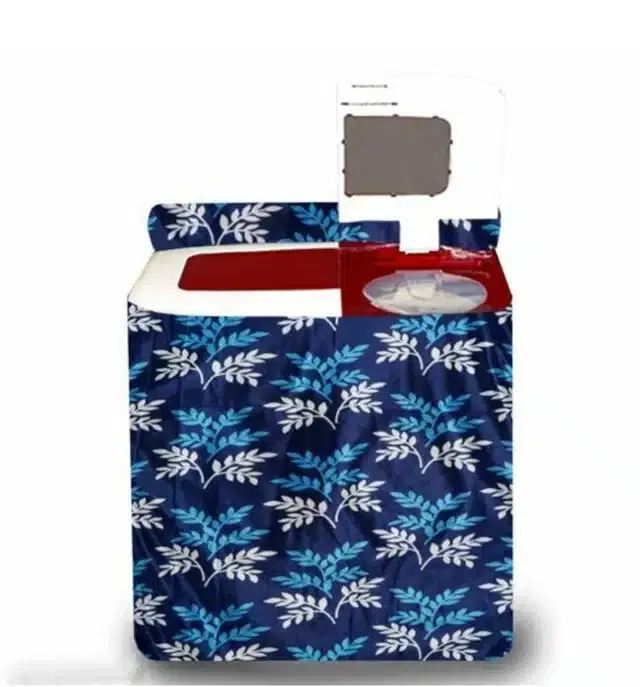 Knit Printed Semi Automatic Washing Machine Cover (Blue)