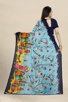 SVB जॉर्जेट साड़ी विद ब्लाउज फॉर विमेंस 