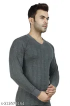 Cotton Thermal Topwear For Men, Grey 