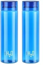 CELLO H2O Round Unbreakable Plastic Water Bottle 1 Liter (Blue, Pack of 2)