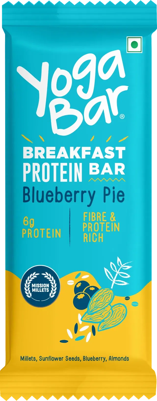 YogaBar Blueberry Pie Breakfast 6 g Protein Bar 45 g