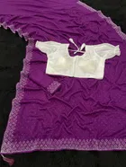 Crepe Solid Saree for Women 