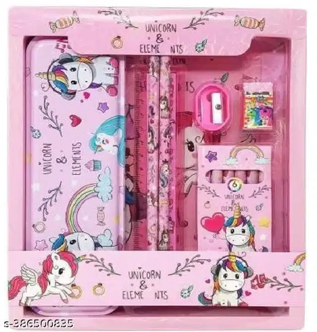 Unicorn Theme Stationery Kit for Kids (Pink)