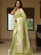 Banarasi Green Art Silk Woven Saree for Women