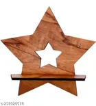 Star Wooden Wall Hanging ,Brown, Pack of 4